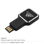 ⁦ذاكرة فلاش (USB) مربعة مع شعار مضيء - سعة 16 جيجابايت⁩ - الصورة ⁦3⁩
