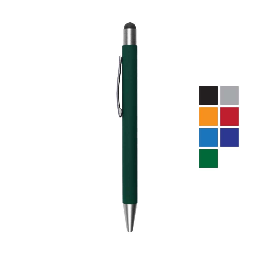 Stylus-Metal-Pens-PN42-main.jpg أقلام معدنية مطاطية مع قلم لمس (Stylus) - الصورة 1