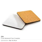 ⁦Cork Tea Coasters in Square Shape – 10 cm⁩ - الصورة ⁦4⁩