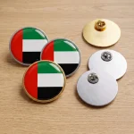 ⁦شارات معدنية دائرية مسطحة – 30 مم مع مشبك تثبيت فراشة أو بدون مشبك تثبيت⁩ - الصورة ⁦2⁩
