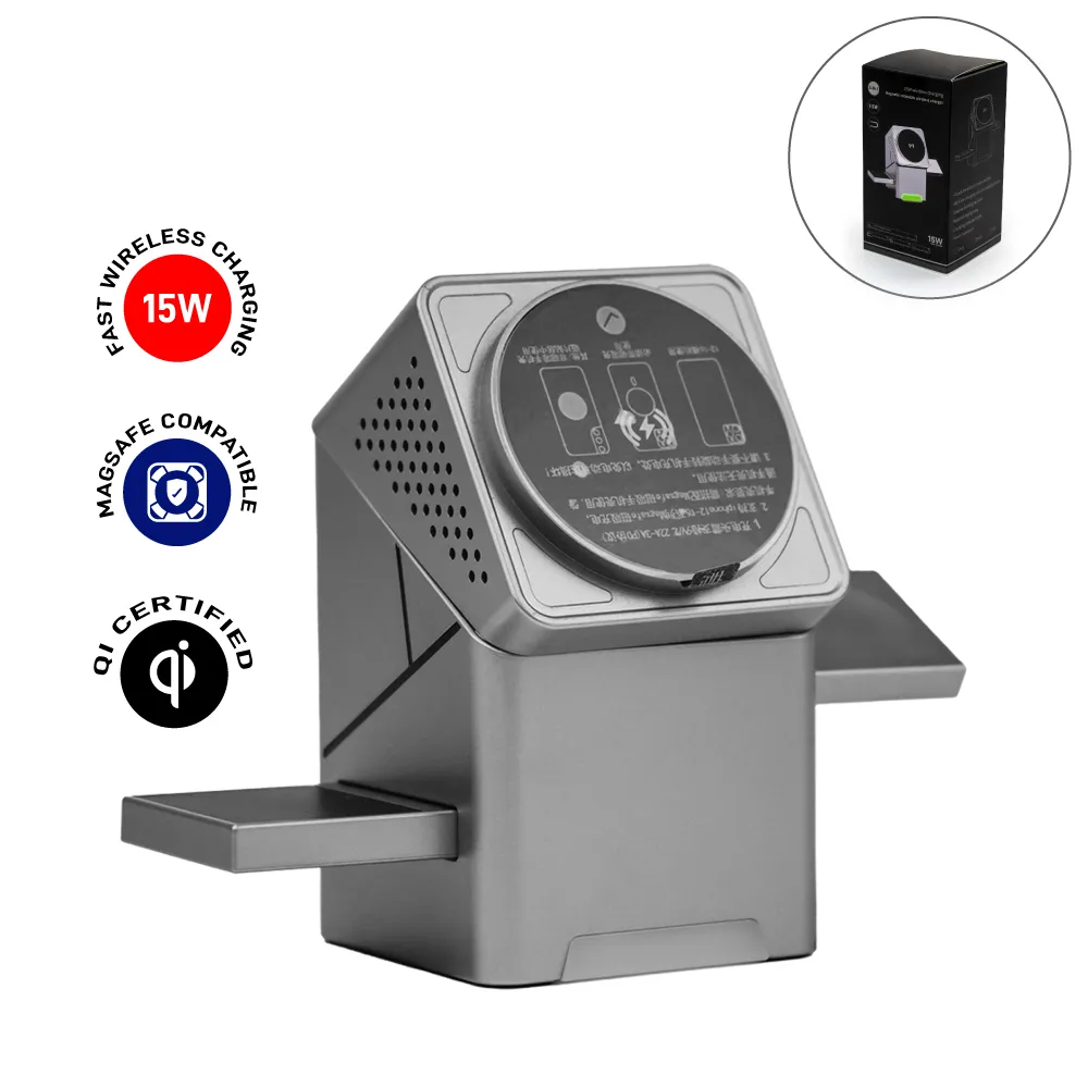 Rotating-Wireless-Charging-Station-WDS8-Main.webp 3-in-1 Rotating Wireless Charging Station 15W Fast Charging - الصورة 1