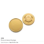⁦Gold Round Metal Badges with Magnet Attachment⁩ - الصورة ⁦4⁩