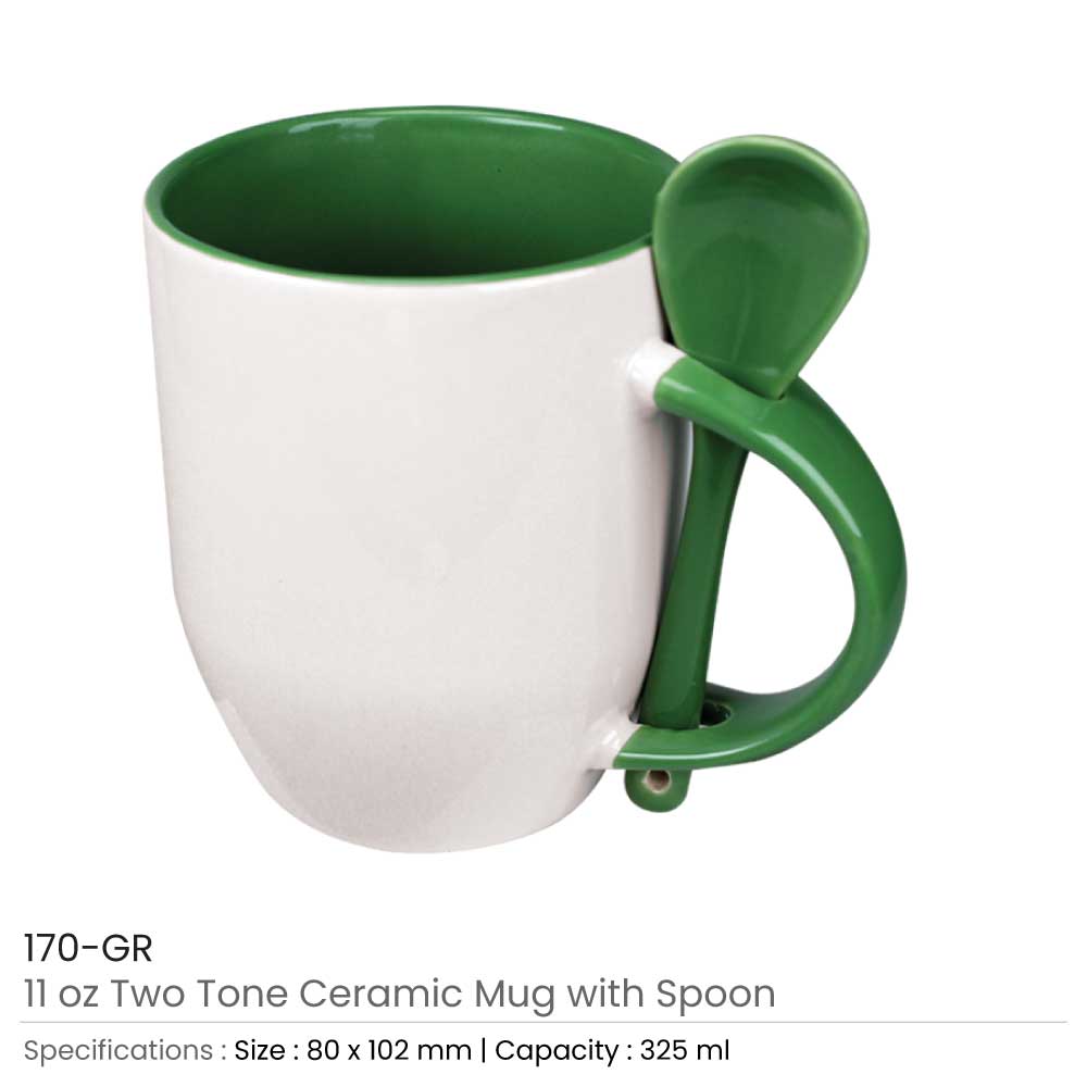 Custom Ceramic Mug With Spoon | Magic Trading Company -MTC