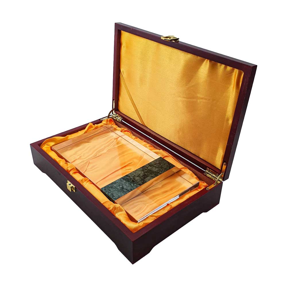 Rectangle Marble And Crystal Awards With Gift Box 