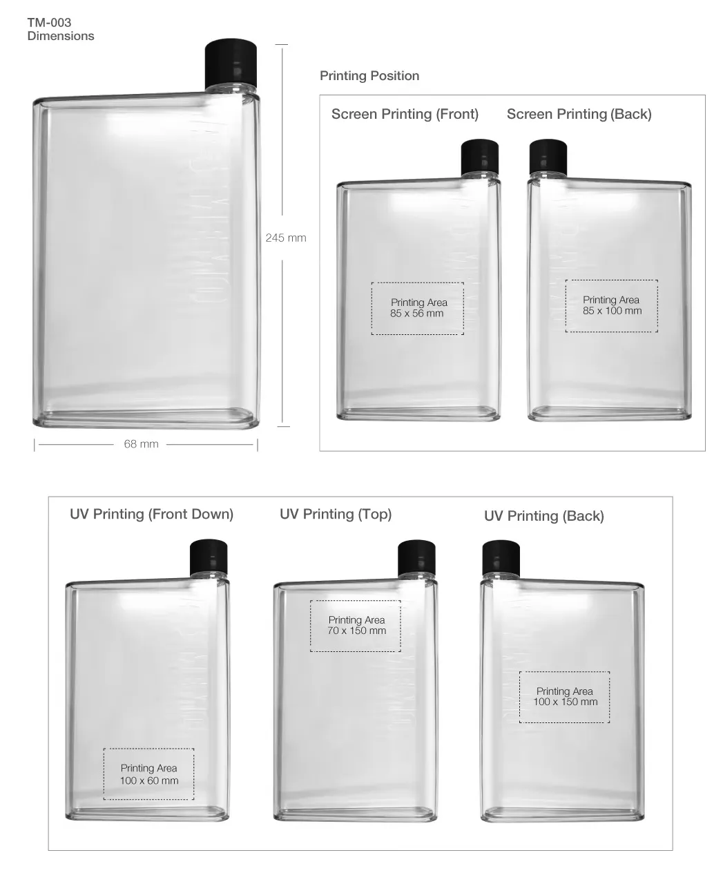 Water Memo Bottles Printing Details