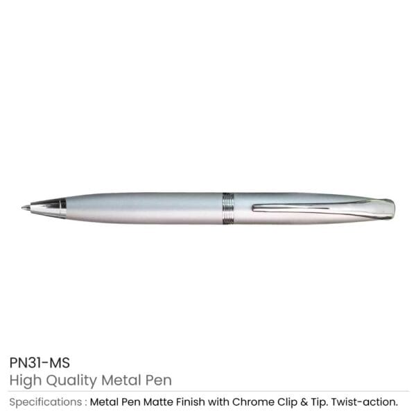 Silver Matte Metal Pens