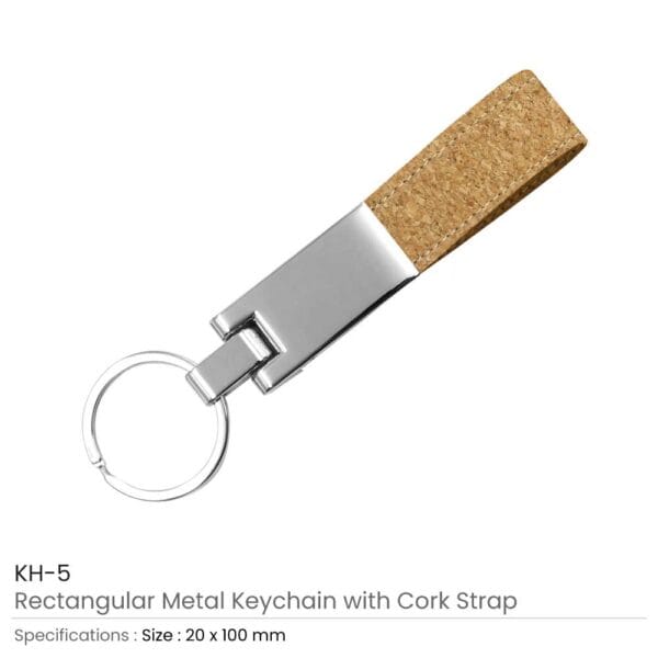 Metal Keychain with Cork Strap