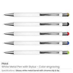 Stylus Metal Pens - White