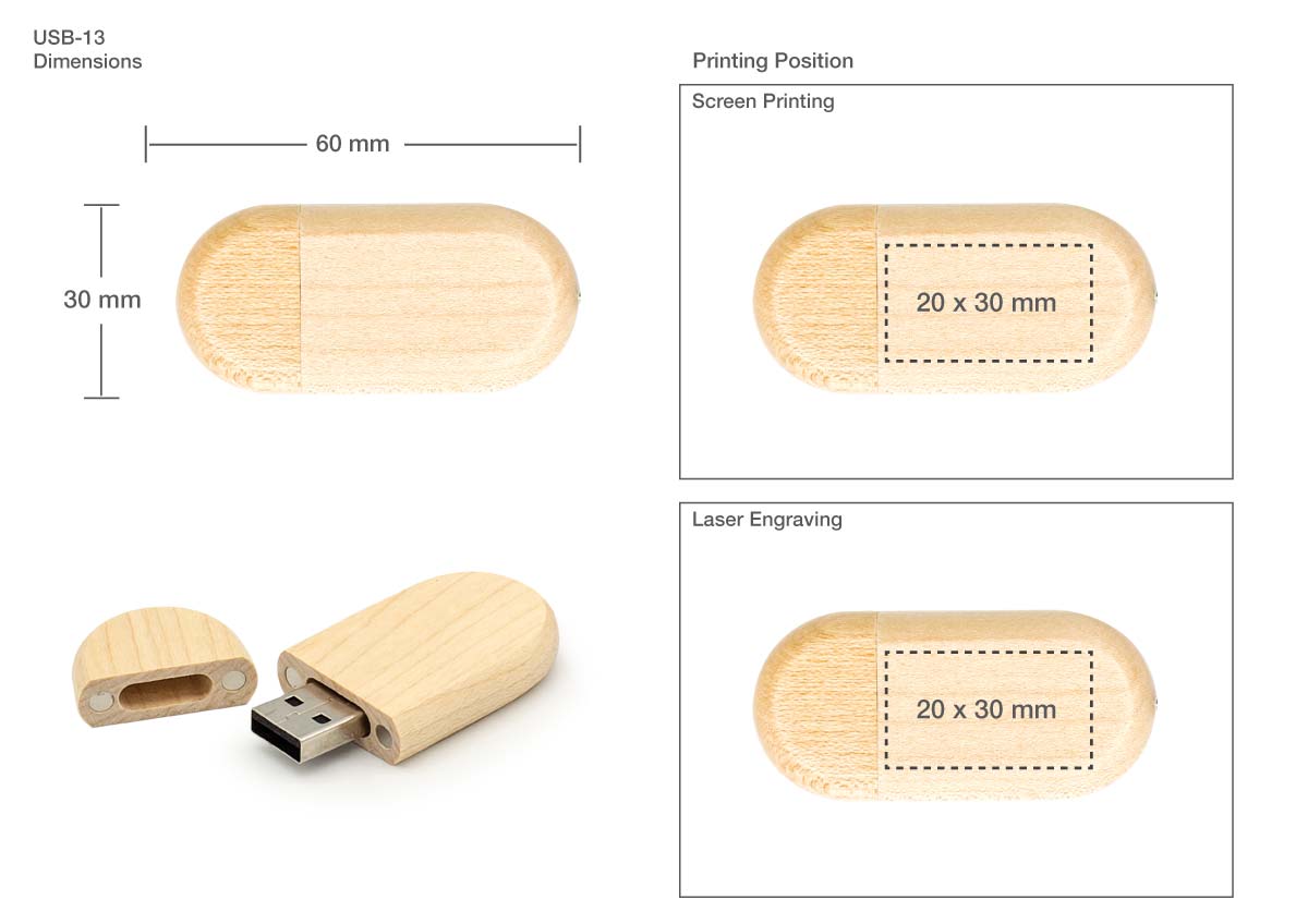 Wooden USB Printing Details