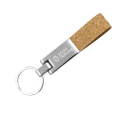 Promotional Metal Keychain with Cork Strap