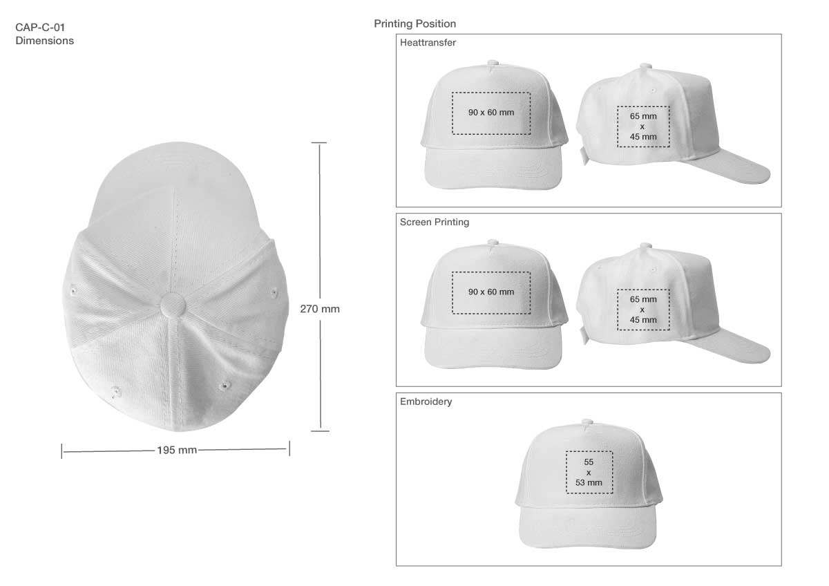 Cap Printing Area Details