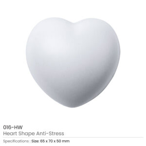 Heart shaped anti-stress ball white color