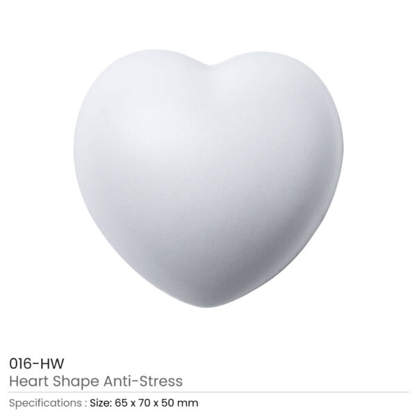 Heart shaped anti-stress ball white color