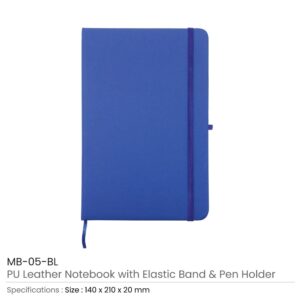 A5 PU Leather Notebooks with Elastic Band, Calendar, Pen Holder - Image 7