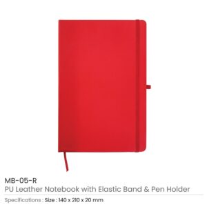 A5 PU Leather Notebooks with Elastic Band, Calendar, Pen Holder - Image 9