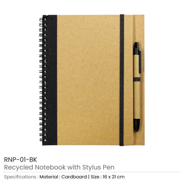 Notebook with Pen Black