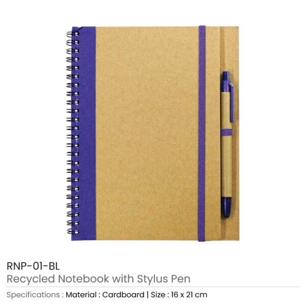 Notebook with Pen Blue