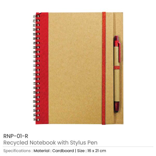 Notebook with Pen Red