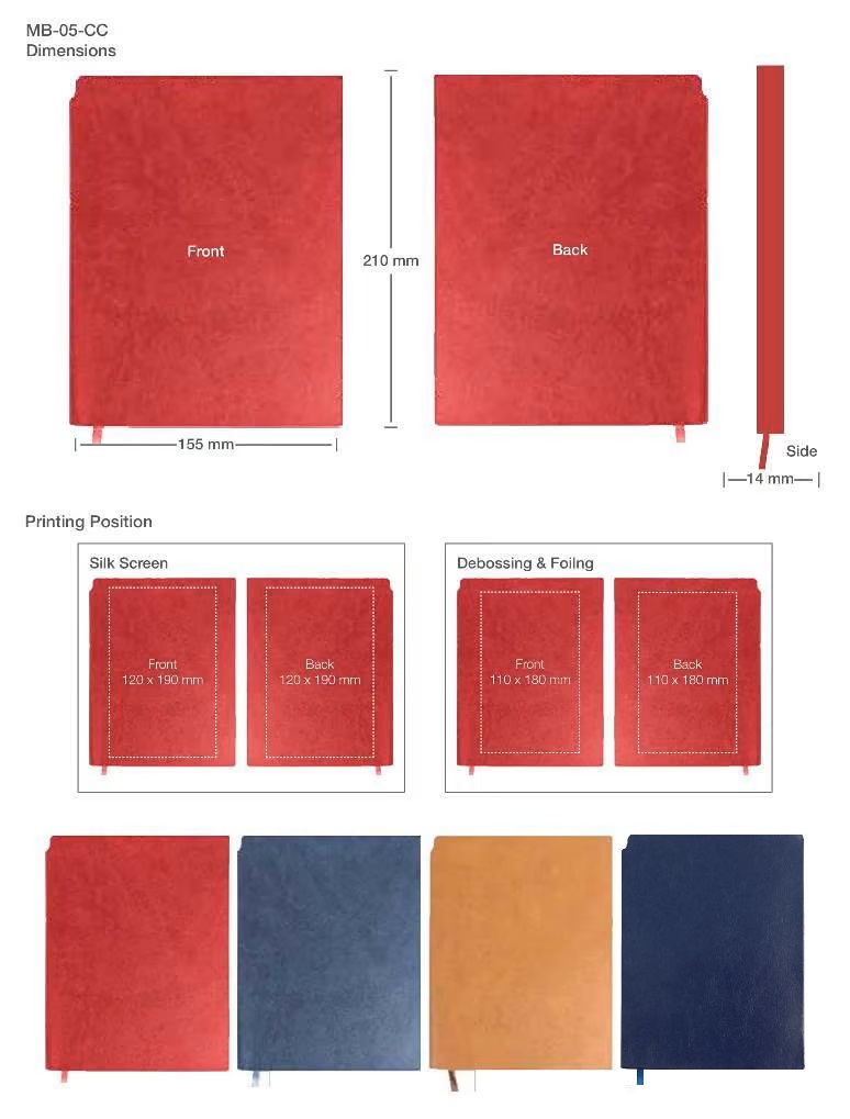 Notebooks MB-05-CC-BL Printing Details