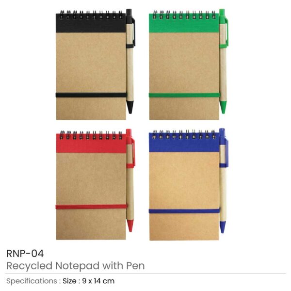 Promotional Recycled Notepads with Pen