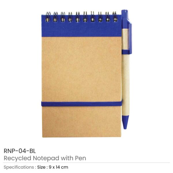 Notepads with Pen - Blue