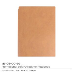 Beige PU Leather Notebooks