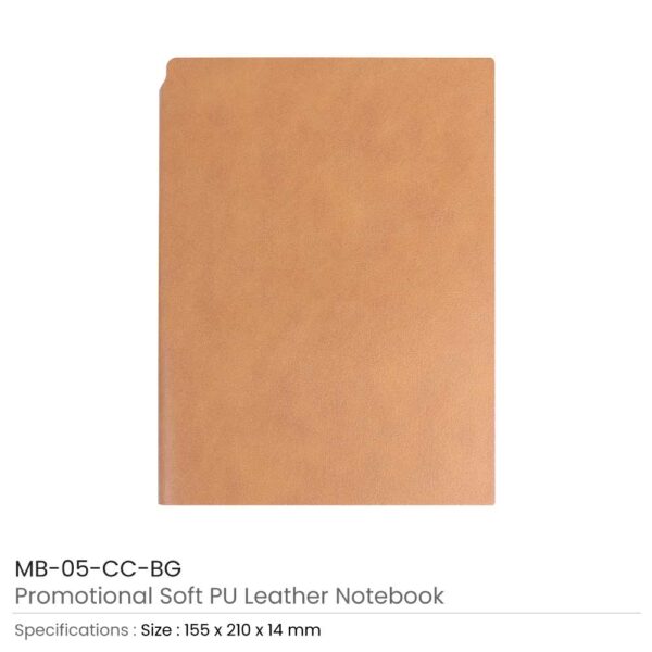 Beige PU Leather Notebooks