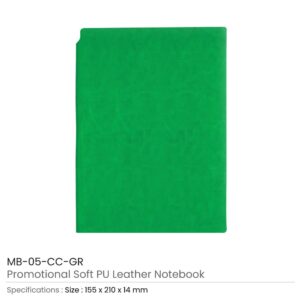 Green PU Leather Notebooks