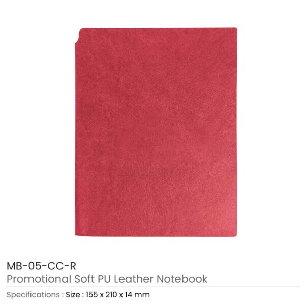Red PU Leather Notebooks