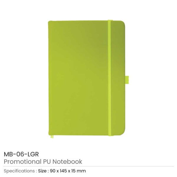 A6 Size Green PU Leather Notebook
