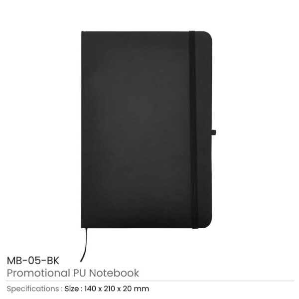 A5 Sized PU Leather Notebooks MB-05-BK