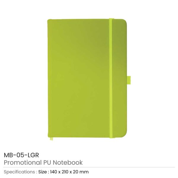 A5 Sized PU Leather Notebooks MB-05-LGR