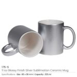 Silver Ceramic Mugs 175-S