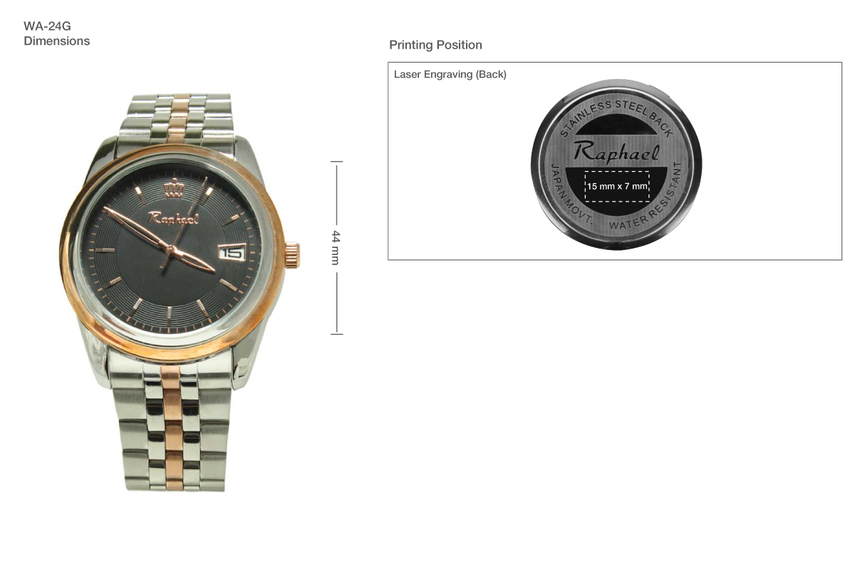 Casual Gents Watches Printing Area Details