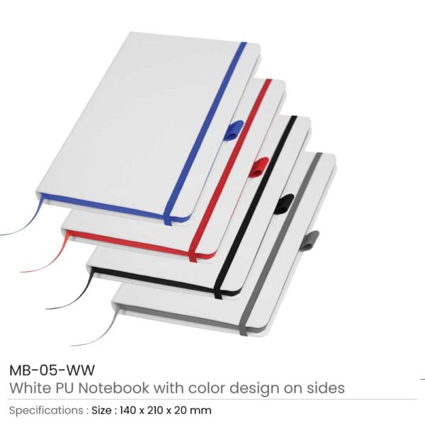 Promotional White PU Leather Notebooks
