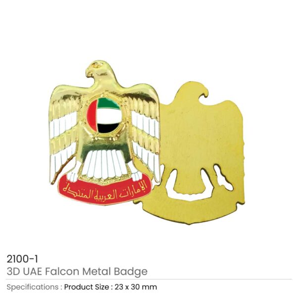 3D UAE Falcon Metal Badges