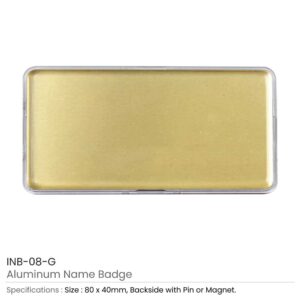 Lens Cover Name Badges Gold