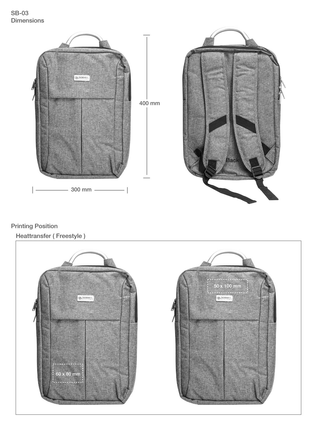 Backpack Printing Details