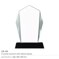 Crystal Award with Black Base Details