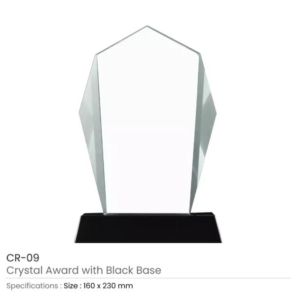 Crystal Award with Black Base Details