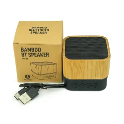 Cube Bamboo Bluetooth Speaker with Box