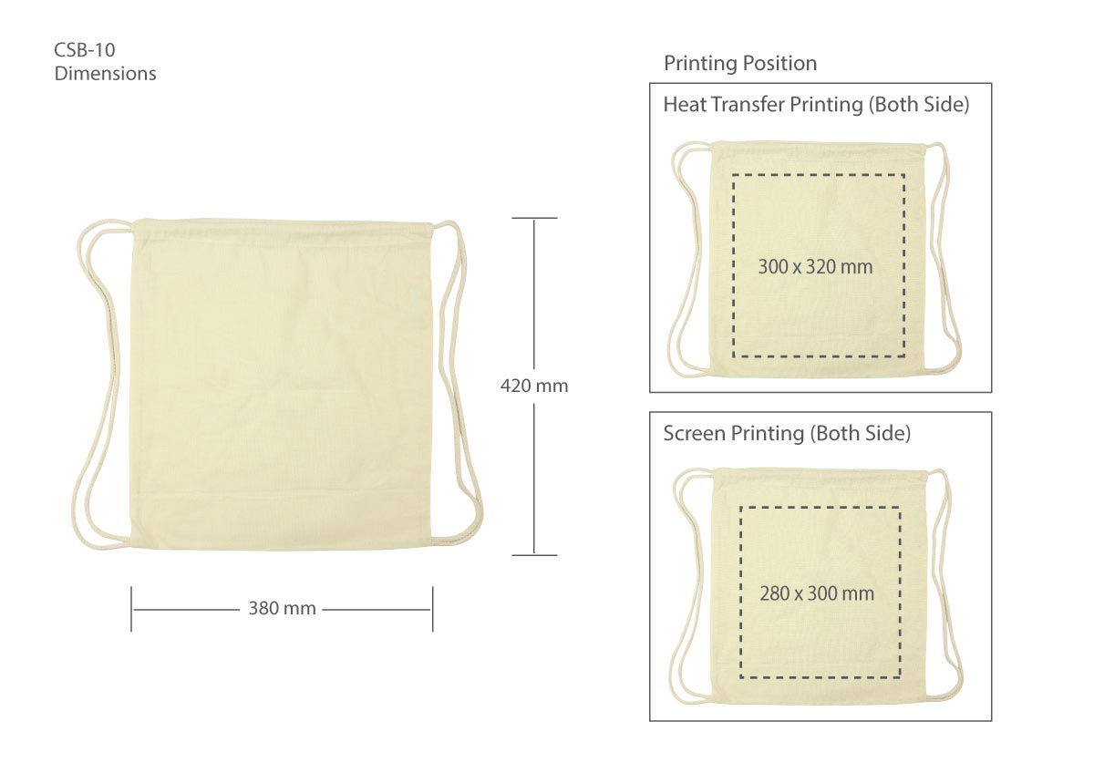 Drawstring Bag Printing Details