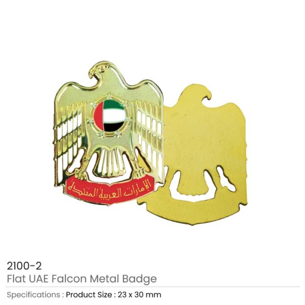 Flat UAE Falcon Metal Badges