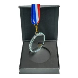 Glass Medals with Ribbon and Box
