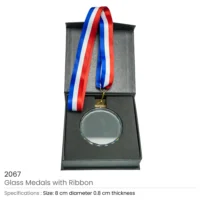 Glass Medals with Ribbon Details