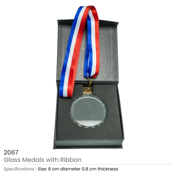 Glass Medals with Ribbon Details