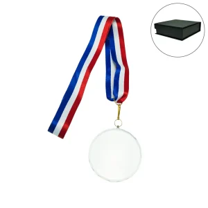 Glass Medals with Ribbon