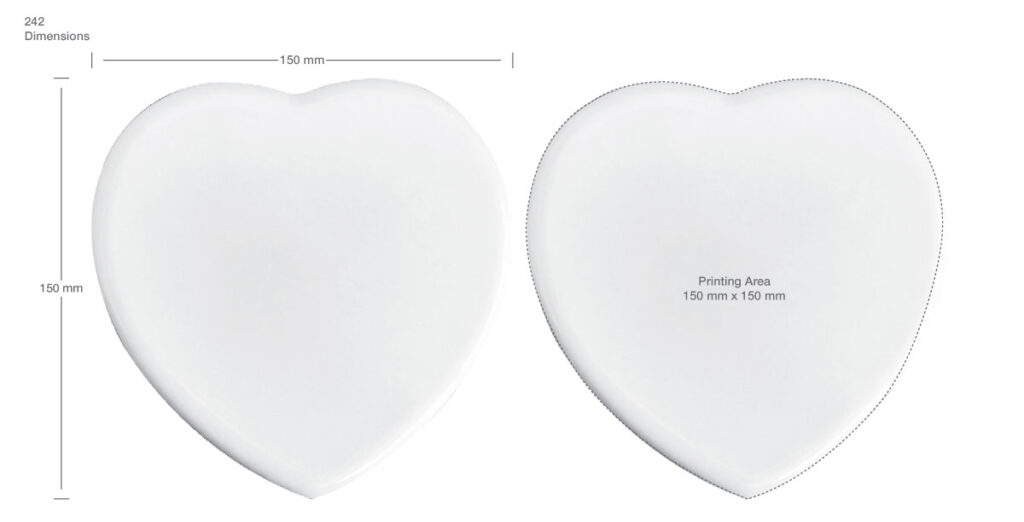 Print Details on Heart Shape Ceramic