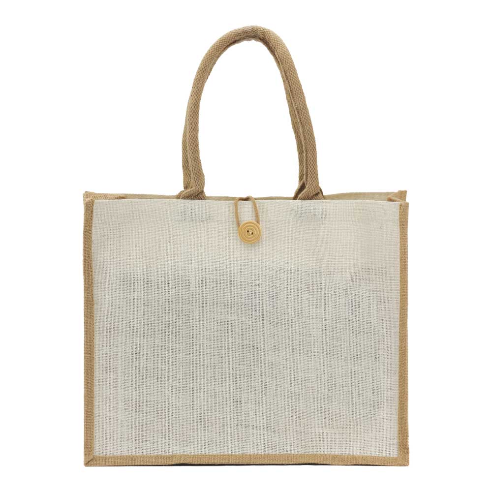 Jute Shopping Bags with Button | Magic Trading Company -MTC