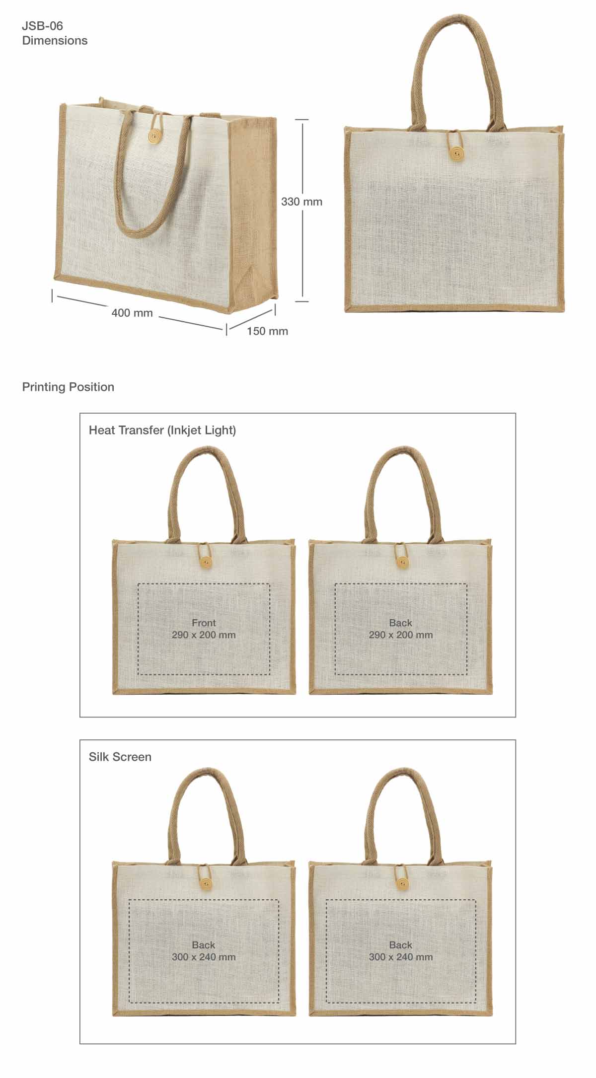 Jute Bags JSB-06 Printing Details